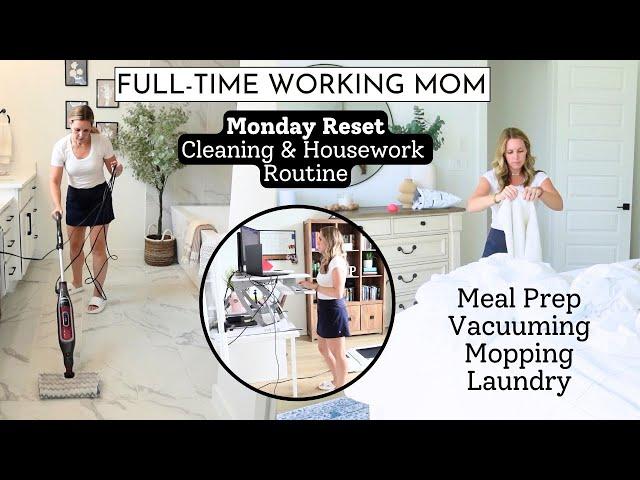 Working Mom Monday Cleaning & Housework Routine | Weekly Reset + Clean with Me | Amanda Fadul