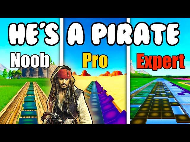 He's A Pirate Noob vs Pro vs Expert (Fortnite Music Blocks)