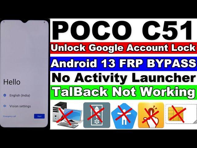 POCO C51 FRP Bypass Android 13 - New Solution 2023 - Without Pc | POCO C51 FRP Unlock MIUI 14