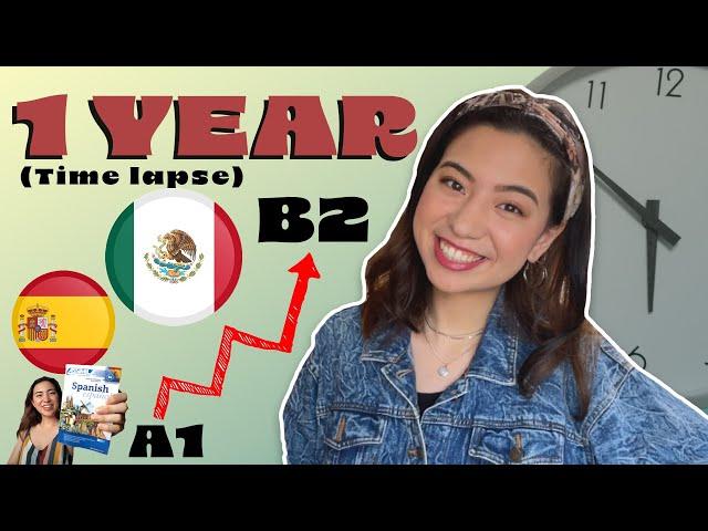 1 YEAR Spanish Progress  Beginner (A1) to Upper Intermediate (B2) | Timelapse