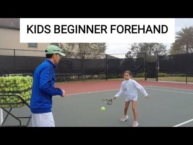 Kids forehand tennis lesson taught by coach Joseph