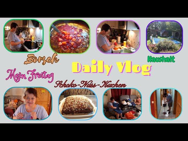 Daily Vlog / Schoko-Nuss-Kuchen / Borsch / Haushalt / Mein Freitag / Mamaalltag