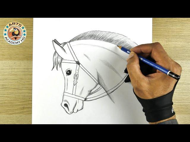 how to draw horse drawing easy step by step | drawing | dibujo |  رسم سهل للمبتدئين | رسم حصان