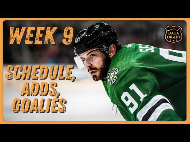 Week 9 Schedule, Adds, Goalie Streams