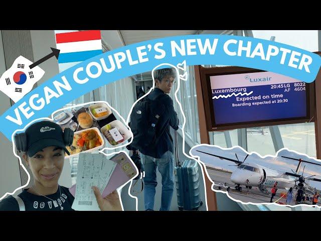 From Korea to Luxembourg | Vegan In-Flight Meals ️ | AMBW Couple’s New Chapter 