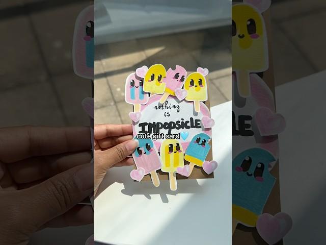 easy gift card for her 🩵 #giftidea #handmade #giftcard #papercraft #craft #diygift #giftforher