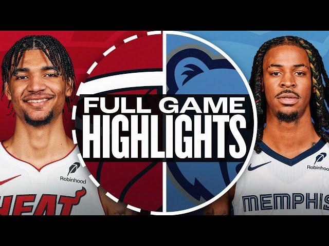 HEAT at GRIZZLIES | NBA PRESEASON FULL GAME HIGHLIGHTS | October 18, 2024