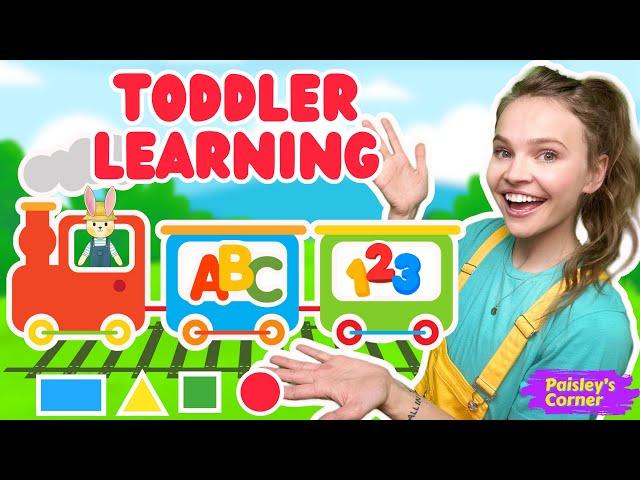 Baby & Toddler Learning Video - Trains for Toddlers - Learn Colors, ABCs, Letters & Letter Sounds