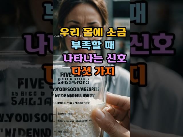 우리 몸에 소금이 부족할때 나타나는 신호 5가지