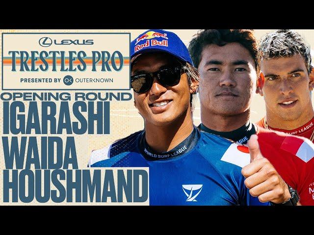 Cole Houshmand, Kanoa Igarashi, Rio Waida | Lexus Trestles Pro pres by Outerknown - Opening Round