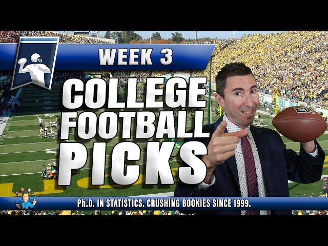 COLLEGE FOOTBALL PICKS - BEST BETTING PICKS FOR WEEK 3 BY STATS PhD #ncaafootballpicks