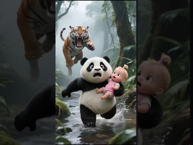 Baby in Danger, Panda to the Rescue! #ai #shorts #animation