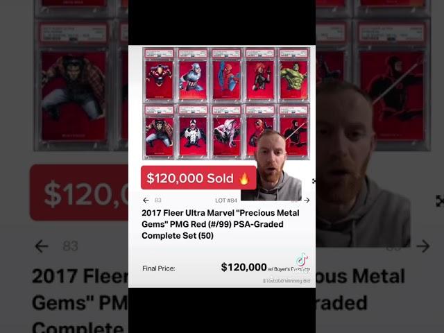 $120,000 Sold  2017 Red PMG Full Set. Graded. #marvelcards #tradingcards #spiderman #collectables