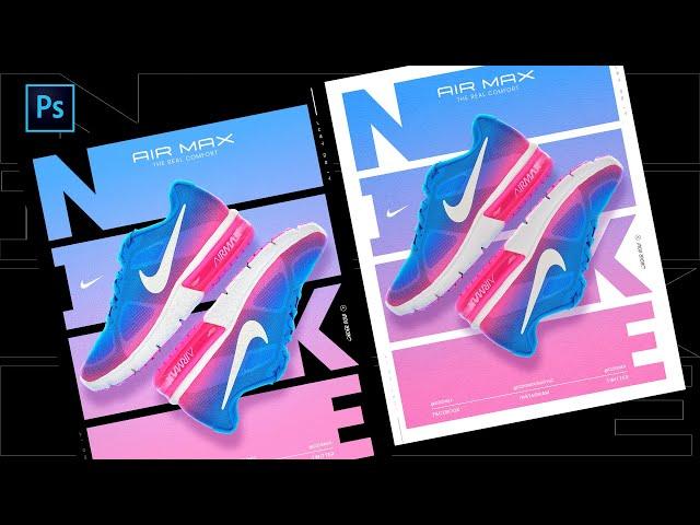 How to Design a Creative Shoe Poster l photoshop Tutorial