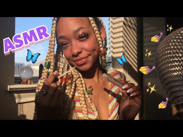 ASMR | Whisper Ramble + tapping on my butterflies  { w/ mouth sounds } 