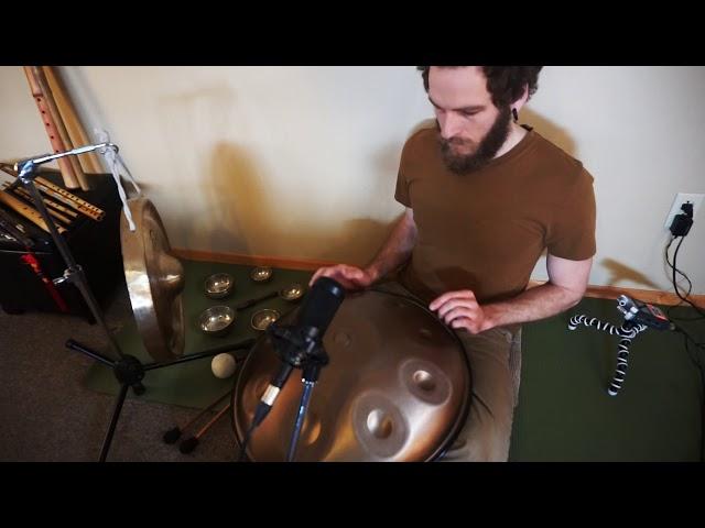 HANDPAN MUSIC - Pierre-Olivier Bolduc - Golden Owl  (Pantam, Gong & Tibetan bowls)  #hangdrum