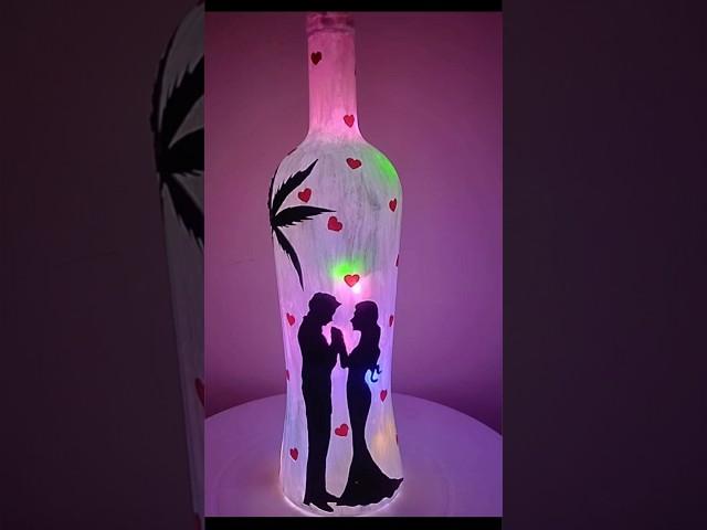 Easy Bottle Craft Ideas | Couple Lighting Bottle Craft #diy #shorts #youtubeshorts #Aruna'sMagazine