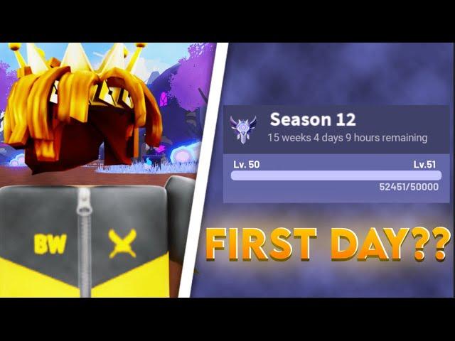 The FIRST Player To Max Out The ENTIRE S12 Battlepass In Roblox Bedwars (ONE DAY!)