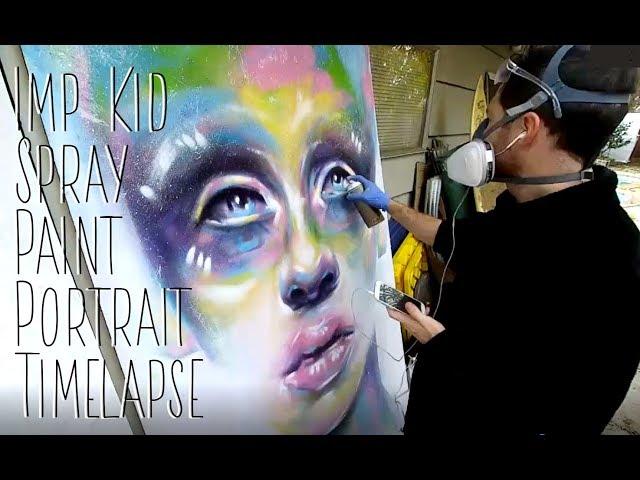 Spray Paint Portrait Timelapse - Imp Kid Queen