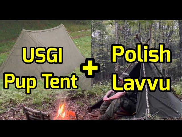 USGI & Polish Lavvu combined canvas shelter halves poncho pup tent