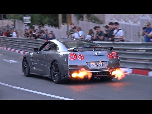 BEST OF NISSAN GT-R R35 in MONACO!  Accelerations & Flames!