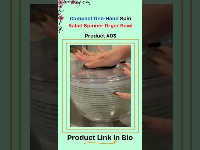 #03. compact One Hand Spin Salad Spinner Dryer Bowl #saladspinner #vegetablespinner