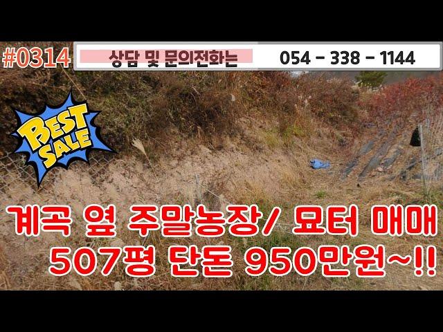 #0314 금액950만원/계곡옆 주말농장 묘터 507평매매/ 계획관리지역 단돈 950만원! /1천만원이하 저렴한 소액땅매매/#영천부동산#영천땅  054-338-1144