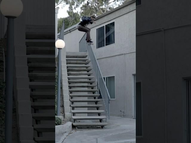The Apartment Tenants were Stoked on this 18 Stair Grind! #skateboarding
