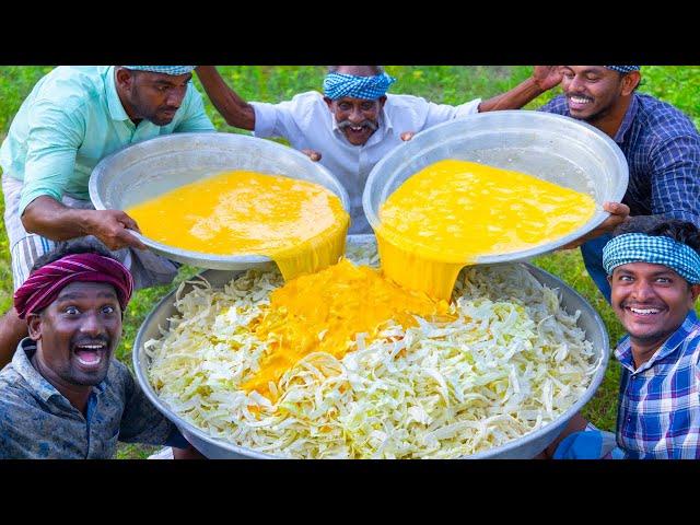 EGGS with CABBAGE | Vegetables with Egg Recipe Cooking in Village | Quick and Easy Omelette Recipe