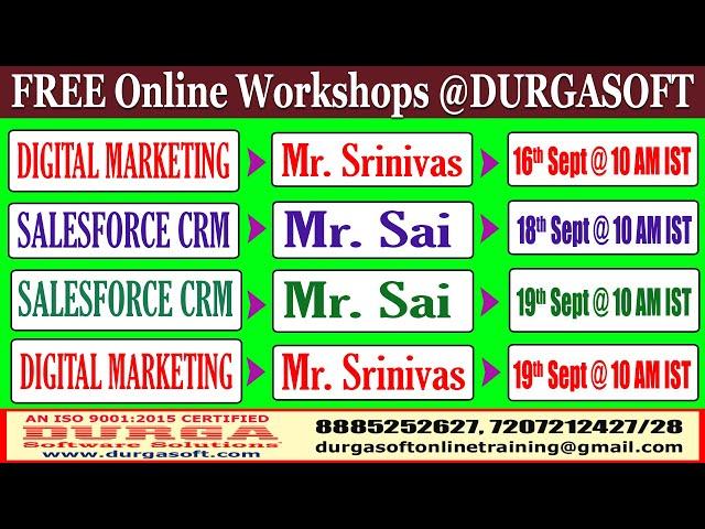 FREE Online Workshops @ DURGASOFT