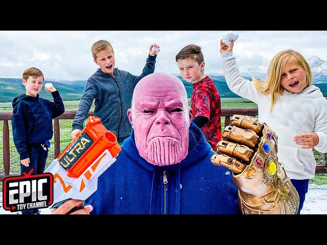 Thanos Tricks Hero Kidz Squad In Real Life - Fun Kids Adventure