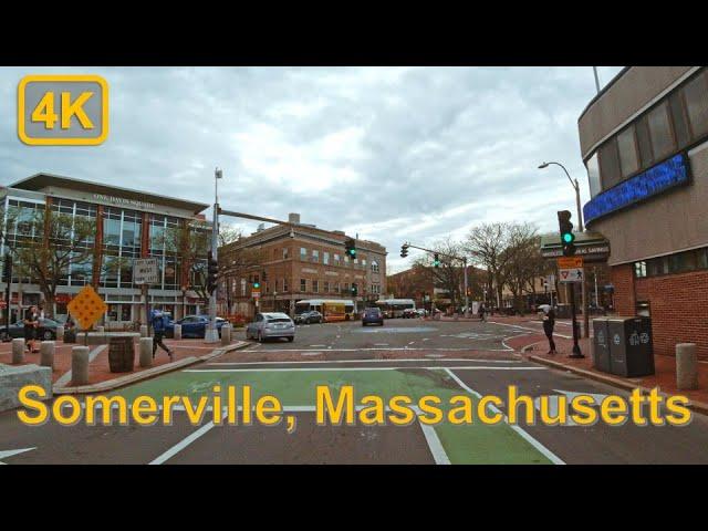 Driving in Downtown Somerville, Massachusetts - 4K60fps