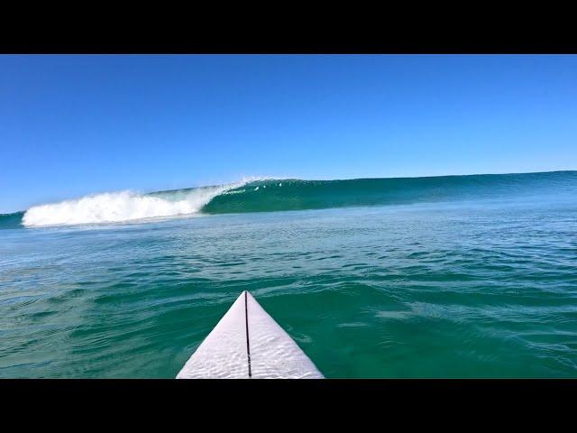 SURFING PUMPING OVERHEAD & OFFSHORE WAVES! (RAW POV)