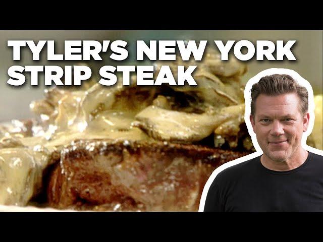 Tyler Florence's New York Strip Steak with Brandied Mushrooms | Tyler's Ultimate | Food Network