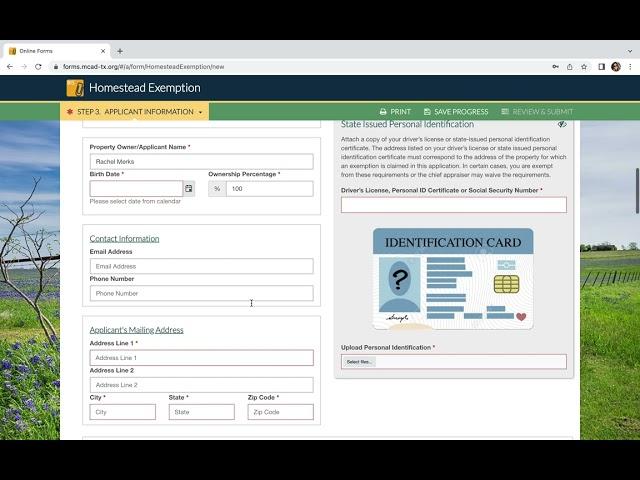 How to Fill Out a Texas (Montgomery County) Homestead Exemption Form