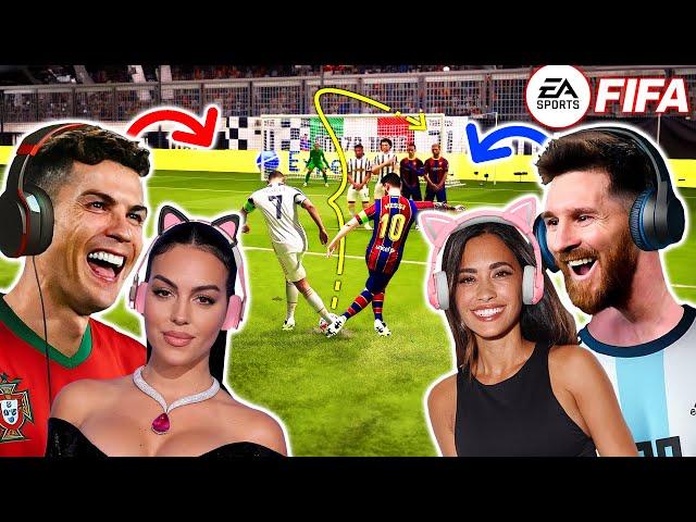 Ronaldo and Messi Playing FIFA with GEORGINA and ANTONELA!