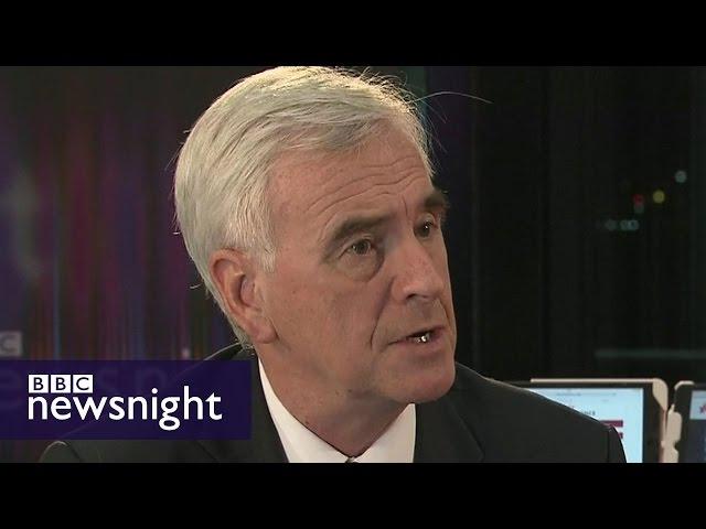 Shadow Chancellor John McDonnell interview at Labour Conference - BBC Newsnight