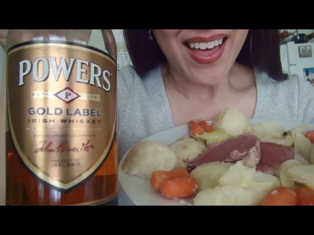 SassEsnacks ASMR | Irish Corned Beef | Soda Bread | Eating Sounds | Mukbang | Powers Whiskey