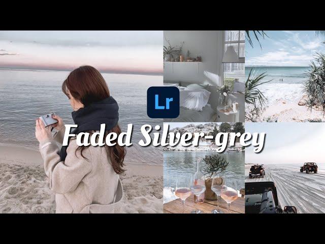 Faded Silver Grey Preset - Light Gray tone Lightroom preset mobile tutorial with Free DNG file