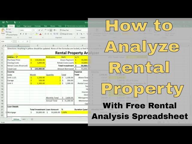 How to Analyze Rental Property - Free Rental Analysis Spreadsheet