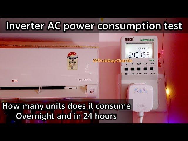 How many units of Kwh does Inverter AC consume overnight and in 24 hours how do Inverter AC's work