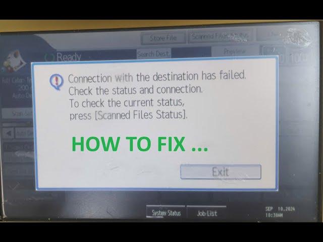 Authentication with the destination has failed Ricoh, How to scan from the photocopier to Folder