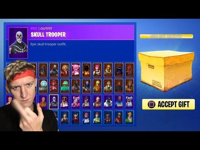 All the skins Tfue has been gifted, Battlepass his full collection