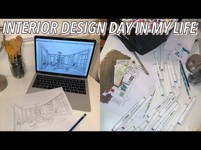 DAY IN THE LIFE OF AN INTERIOR DESIGN STUDENT | finals week edition