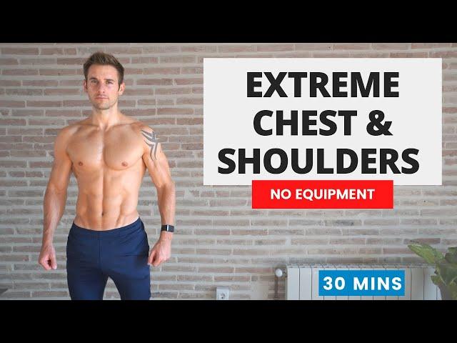 EXTREME CHEST, SHOULDERS, TRICEPS (Push Workout) | Build Muscle | 30 Mins No Equipment #CrockFitApp