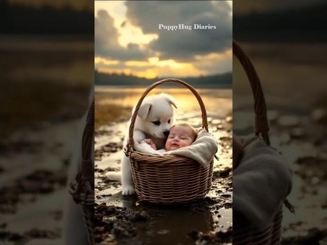 The Puppy saved the baby️ Dog become friend #doglovers #puppylove
