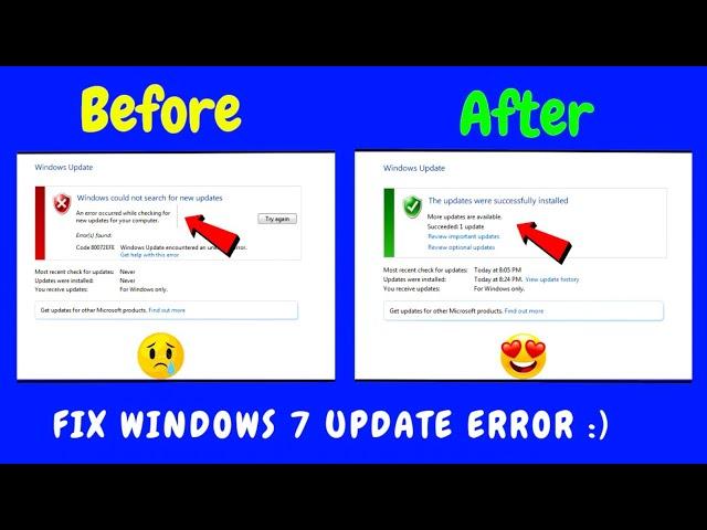 How to Fix Windows 7 Update Error 80072efe 2023 | Solve Windows 7 Update Error 80072efe