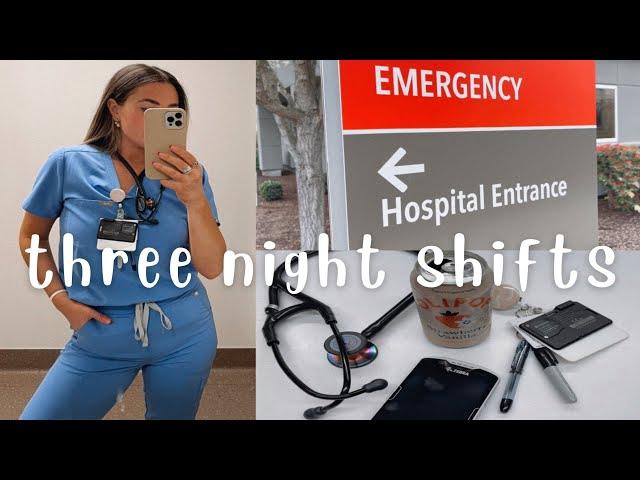 three 12 hour night shifts in a row as a registered nurse, vlog, new grad RN, emergency department