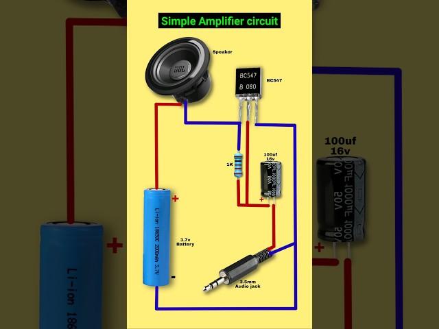 Simple amplifier circuit diagram | BC 547  transistor amplifier