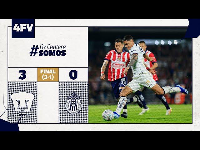 Resumen Pumas 3 vs. Chivas 0. Cuartos de final vuelta